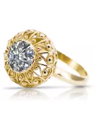 Žirkoniai 14k geltono aukso Žiedas Vintažiniai papuošalai vrc059y